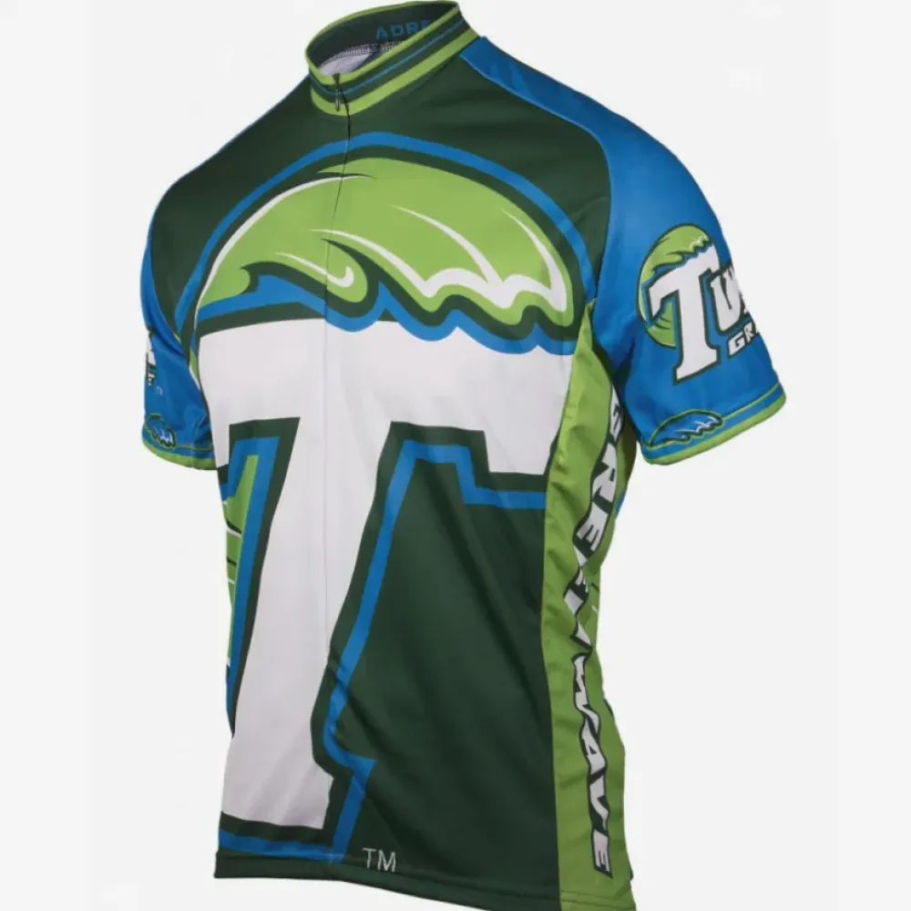 Tulane Men's Cycling Jersey - Green/Blue/White