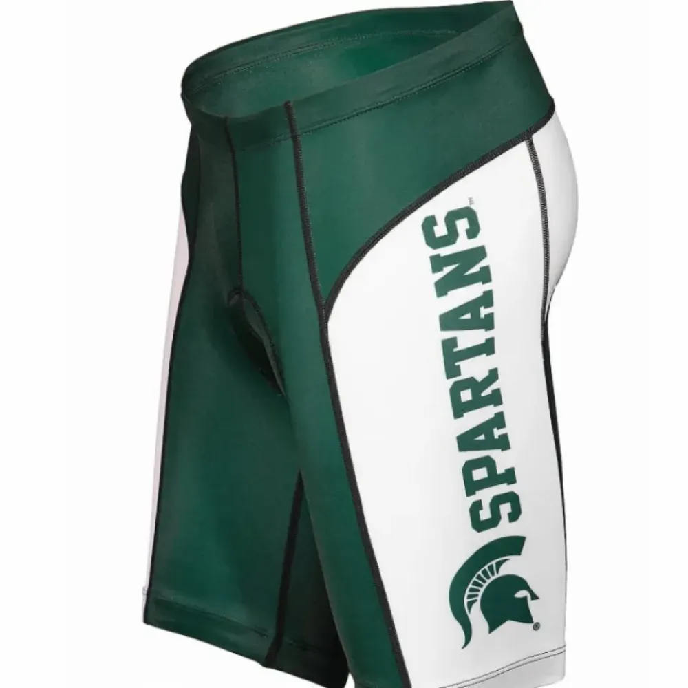 Michigan State Premier Cycling Shorts Green/White