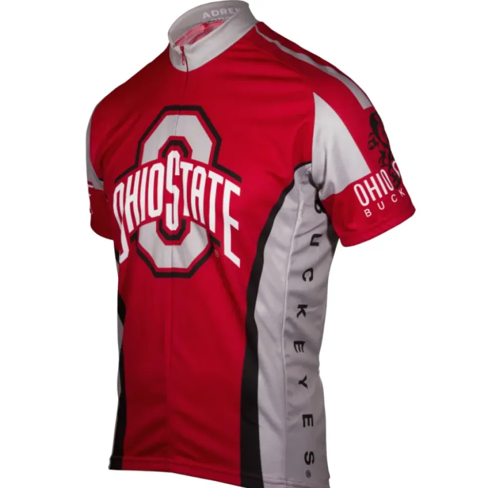 Adrenaline Ohio State University Men's Official Team Cycling Jersey/Red/Grey