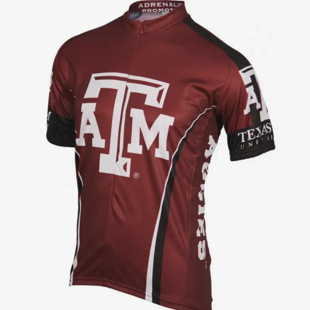 Adrenaline Promotions Texas A&M Men's Short-Sleeve Cycling Jersey Maroon/White