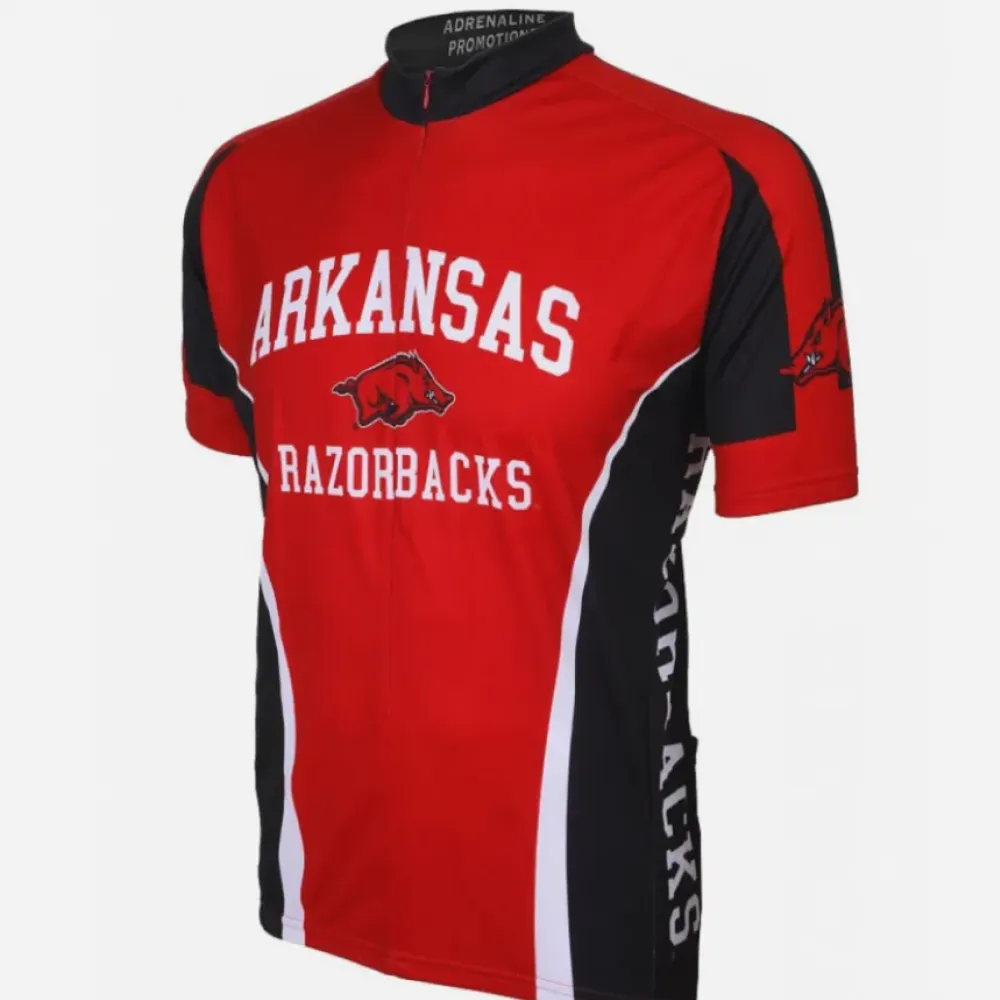 Adrenaline Promotions Arkansas Razorbacks Cycling Jersey  Official Team Merch Red/Black