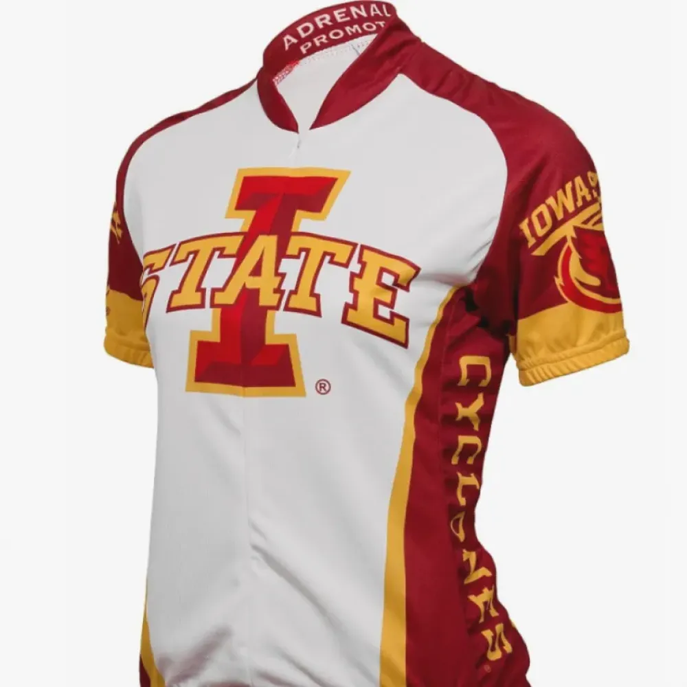 Adrenaline Promotions Iowa State Womens Cycling Jersey White/Burgundy/Gold