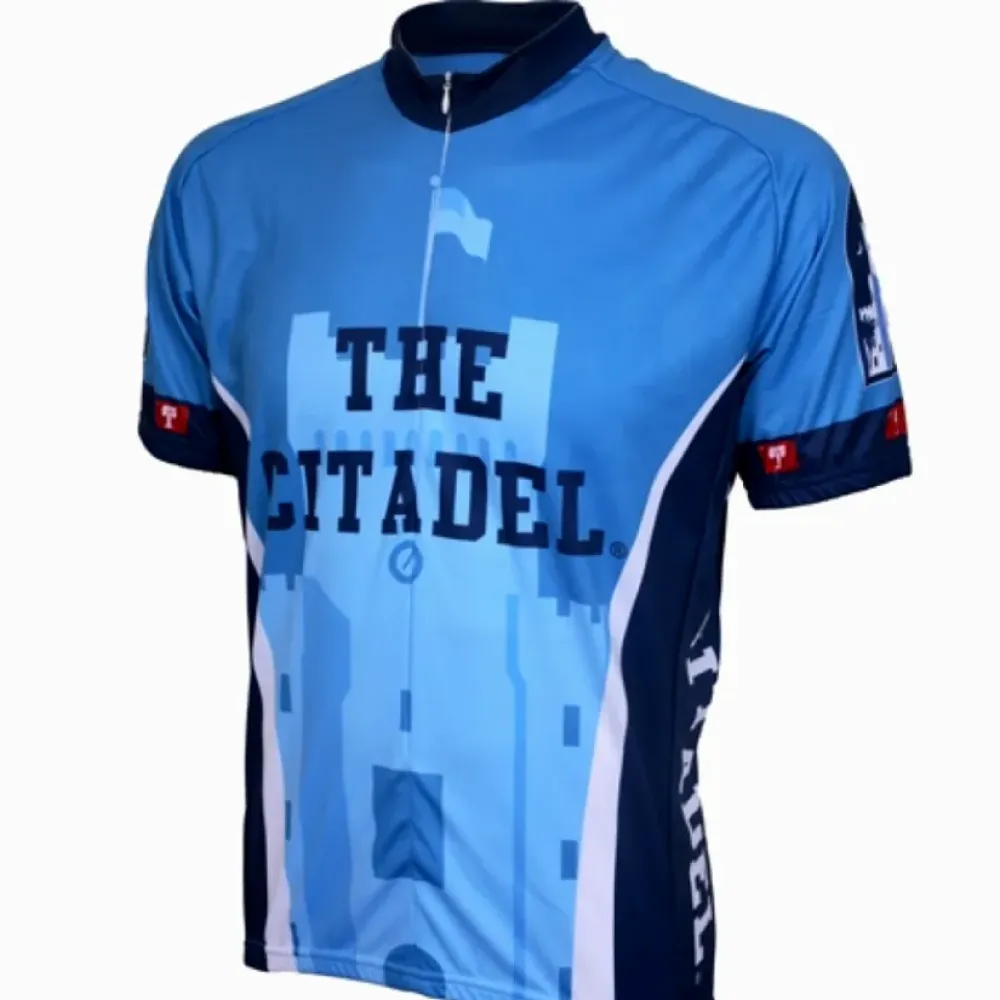 The Citadel Men's Cycling Jersey - Bold Design/Blue/White/Navy