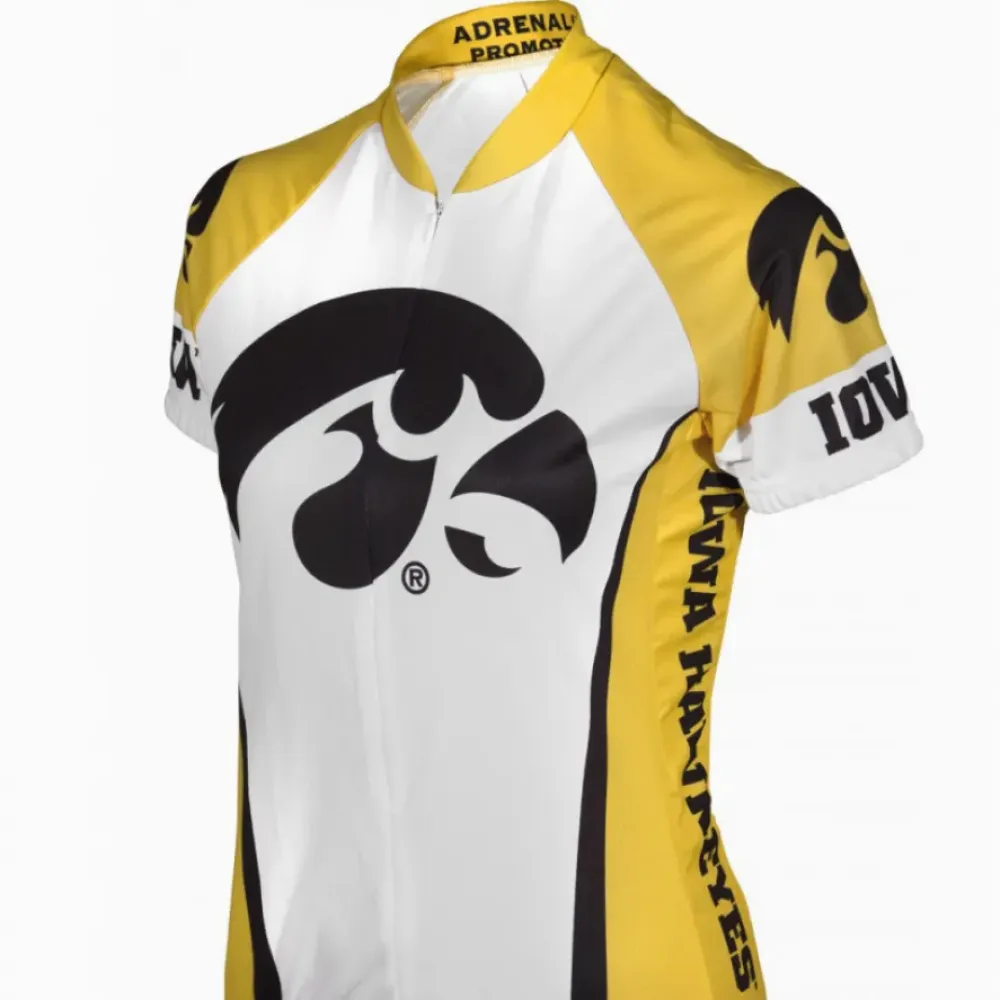 Adrenaline Promotions Iowa Hawkeyes Women's Cycling Jersey, Yellow/White/Black