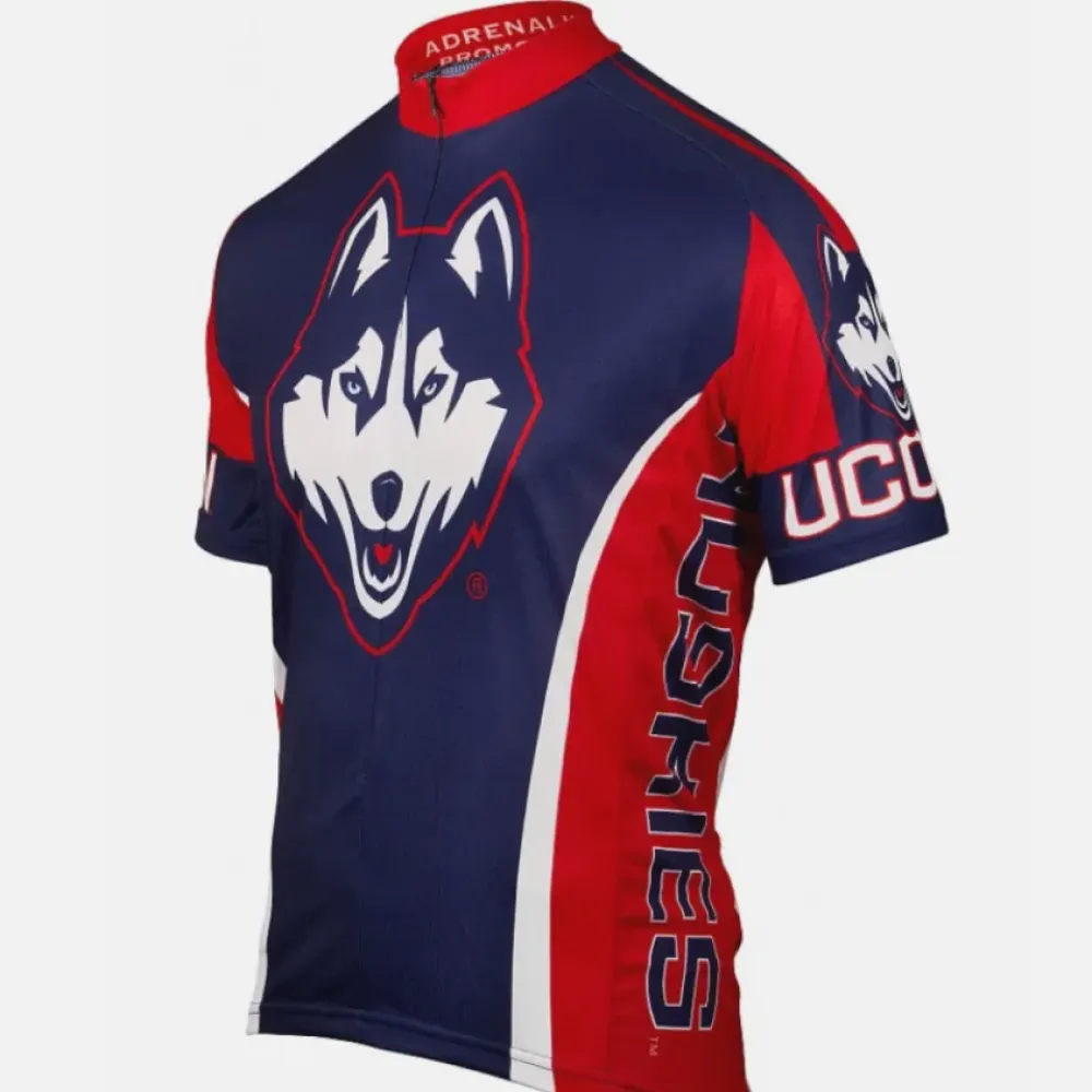 Adrenaline Promotions UConn Men's Official College Team Cycling Sport Jersey/Red/Navy