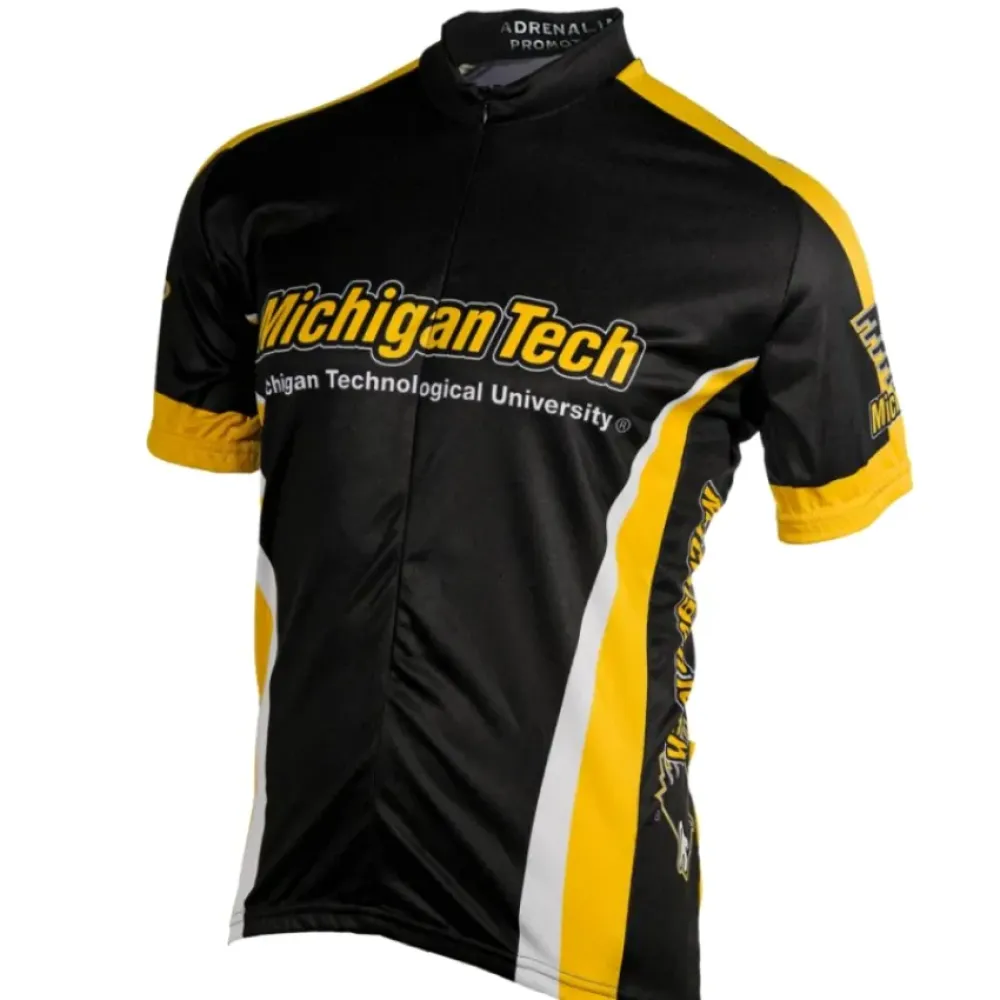 Michigan Tech Men's Cycling Short Sleeve Jersey/Black/Yellow