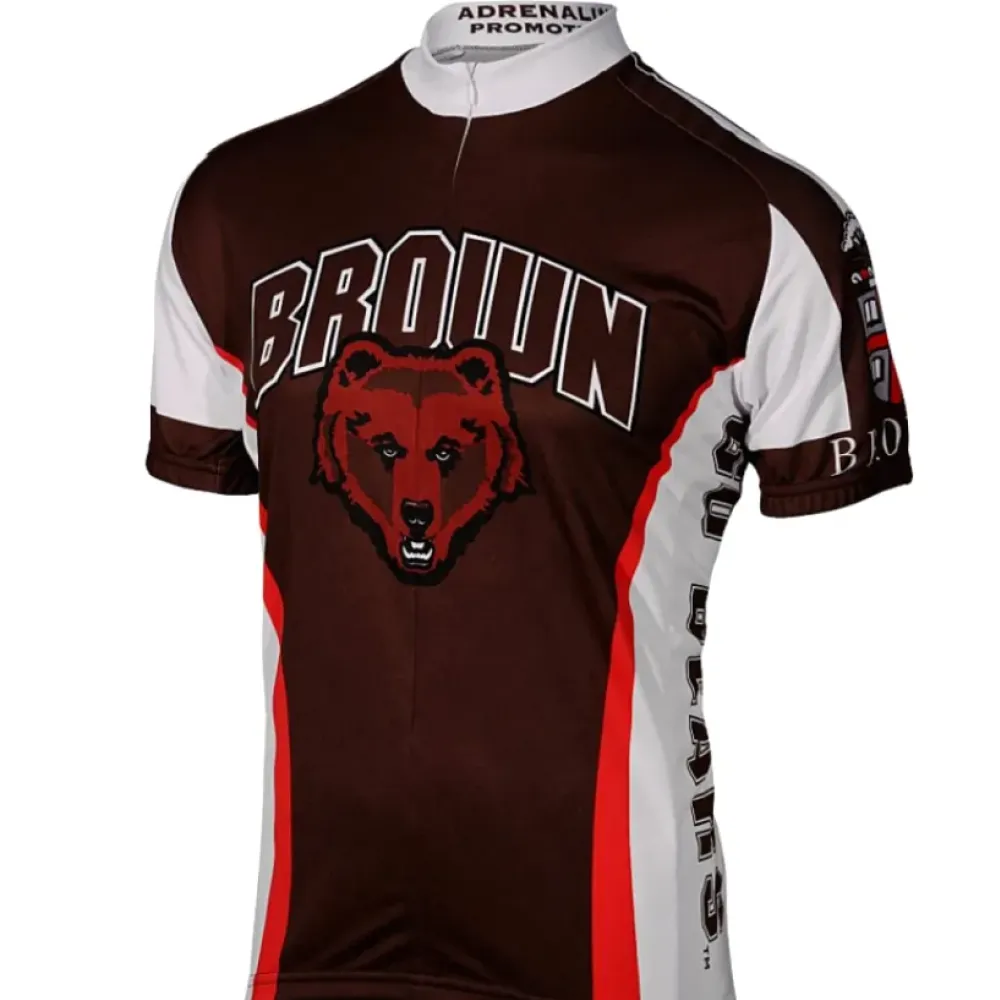 Brown University Cycling Jersey - Official Team Gear Men's Brown/White/Red