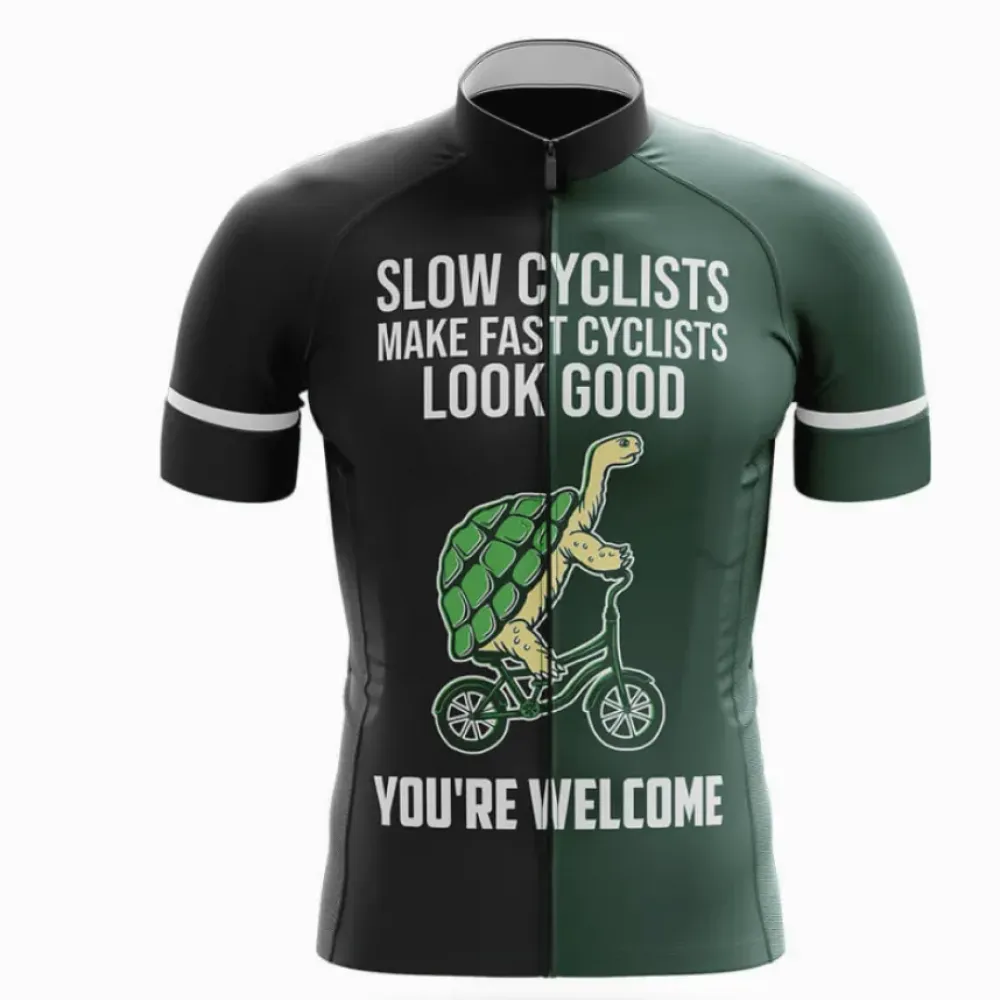 Slow Cyclist V6 Cycling Jersey/Black/Green