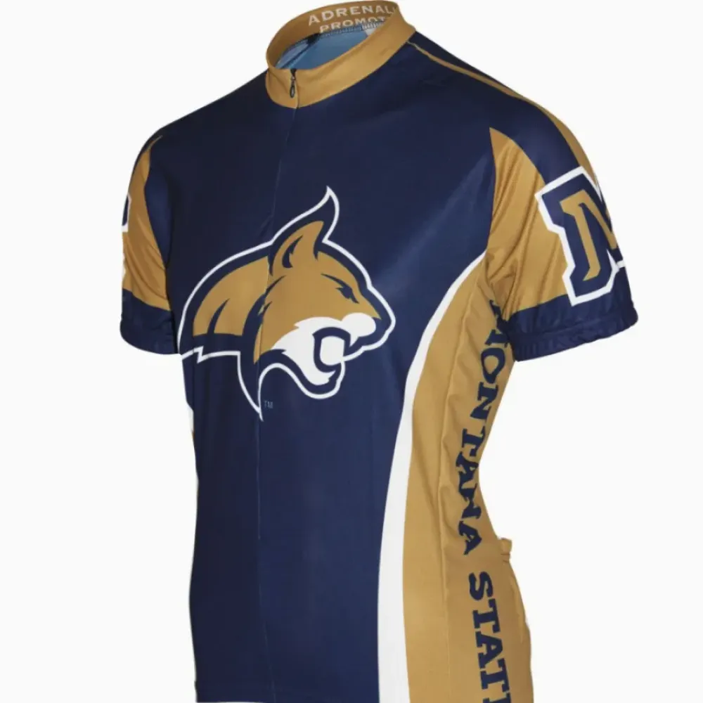Adrenaline Promotions Montana State Bobcats Cycling Jersey, Navy/Gold/White