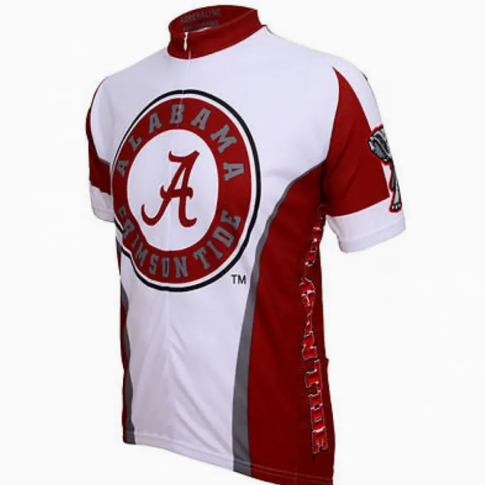 Alabama Crimson Tide Cycling Jersey/White/Crimson/Grey