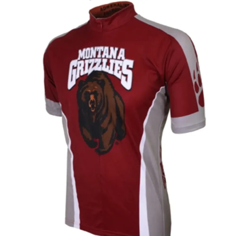 Adrenaline Promotions Montana Grizzlies Cycling Jersey/Burgundy/White