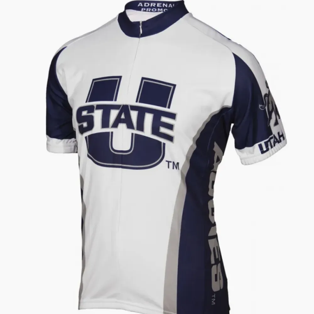 Utah State University Aggies Cycling Jersey - USU™ White/Navy/Grey