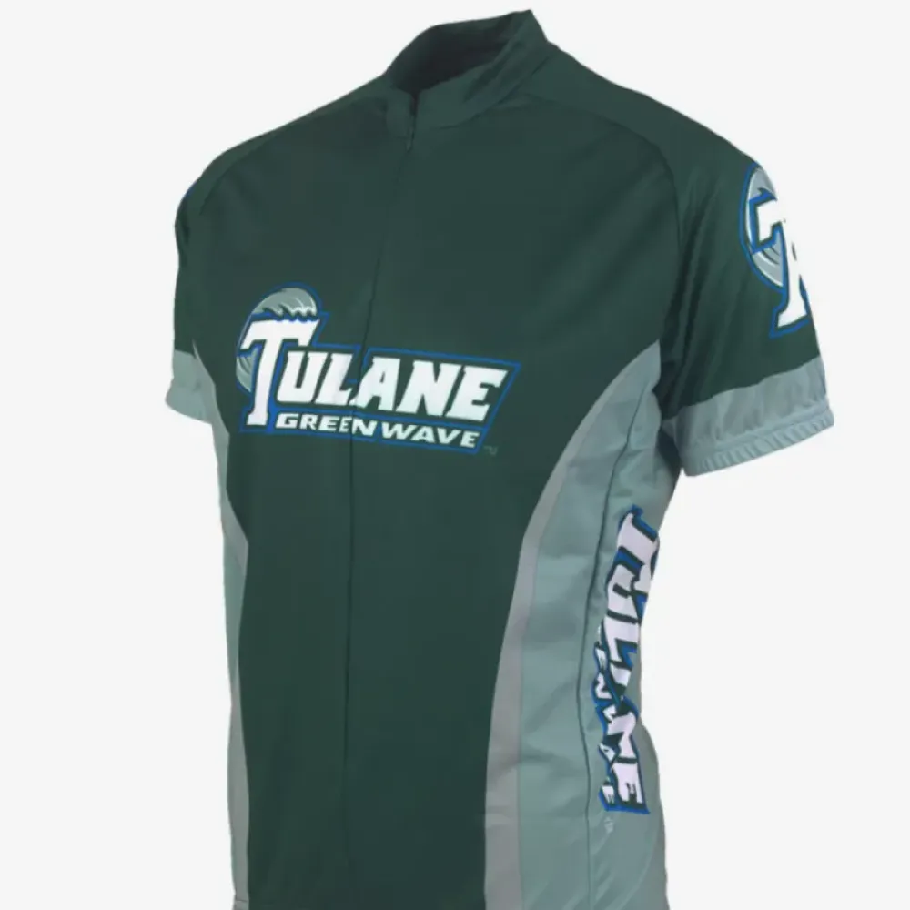 Tulane University Green Wave Cycling Elite Jersey/Green/Gray