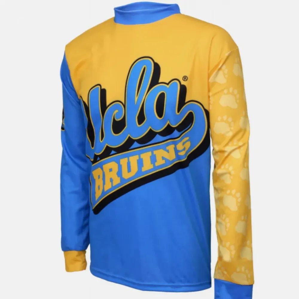 UCLA Bruins Mountain Long Sleeve Bike MTB Cycling Jerseys Blue/Yellow