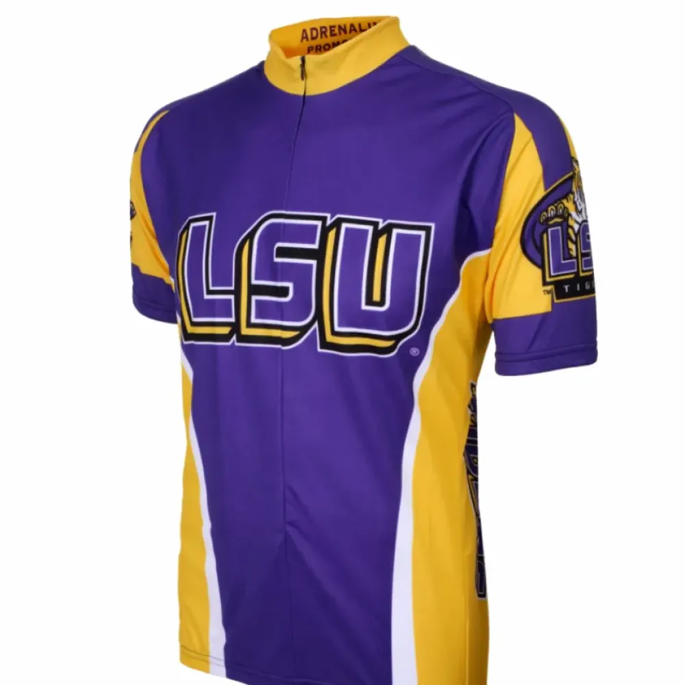 Adrenaline Promotions LSU Tigers Short Sleeve Cycling Jersey/Purple/Gold