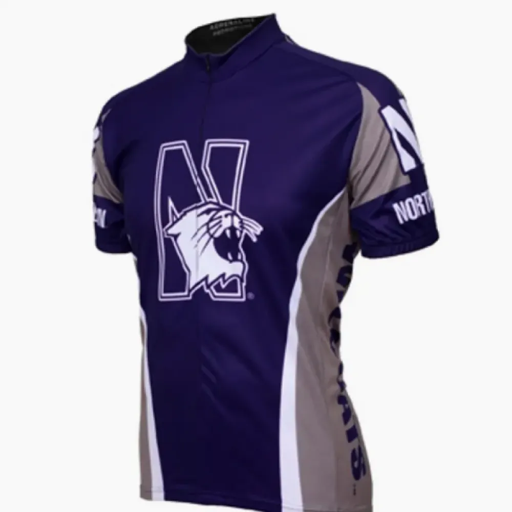 Northwestern Univ. NU Wildcats Cycling Jersey/Navy/Gray/White