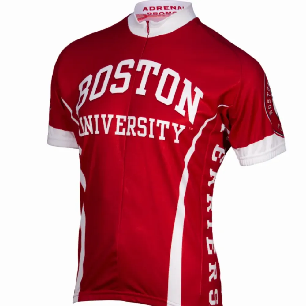 Adrenaline Promotions NCAA BU Boston University Terriers Short Sleeve Cycling Jersey/Red/White