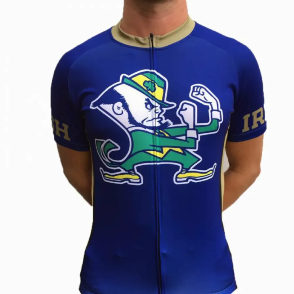 NCAA ND Fighting Irish Cycling Jersey / Blue/Green/Yellow
