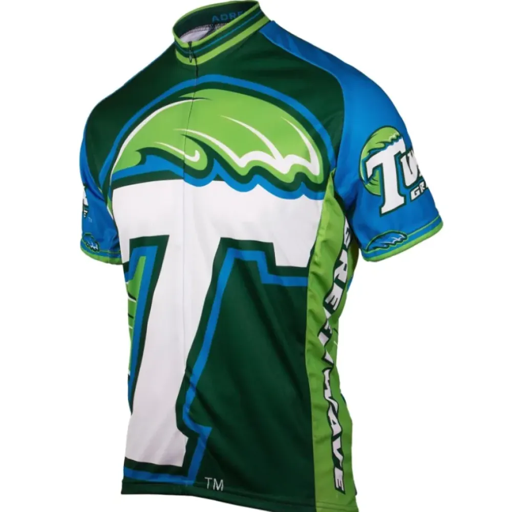 Tulane University Custom Cycling Jersey #17/Blue/Green/White