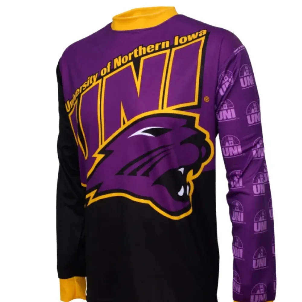 UNI Panthers Mountain Long Sleeve Bike MTB Cycling Jerseys/Purple/Gold/Black