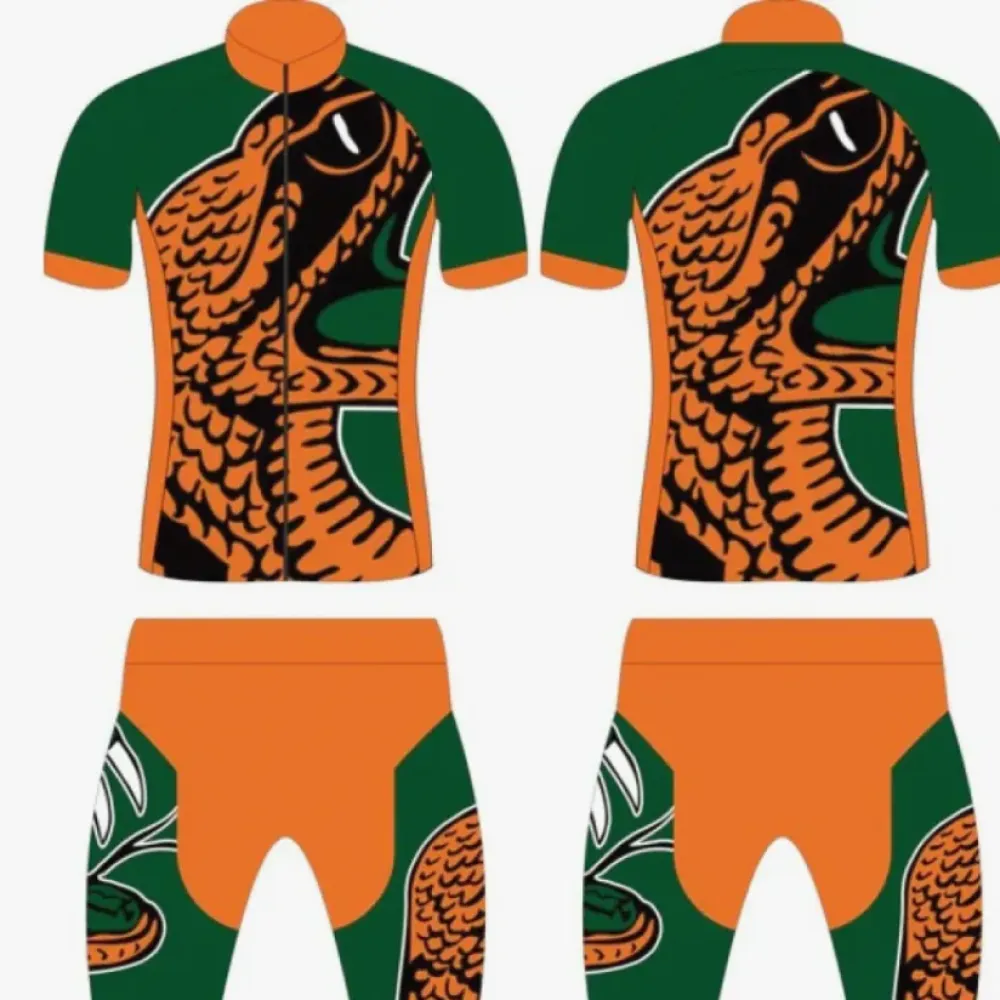 FAMU Rattlers Cycling Kit - Matching Shorts & Jersey/Green/Orange