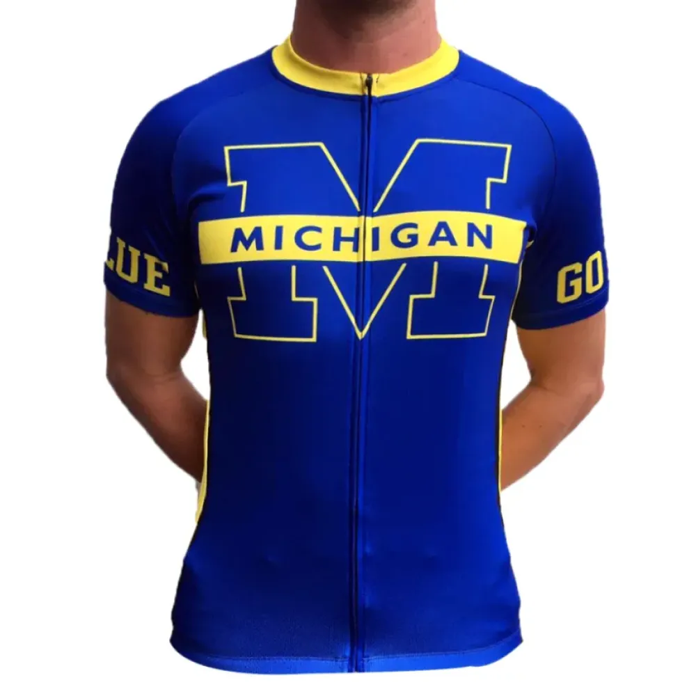 University of Michigan Wolverines Cycling Jersey/Blue/Yellow