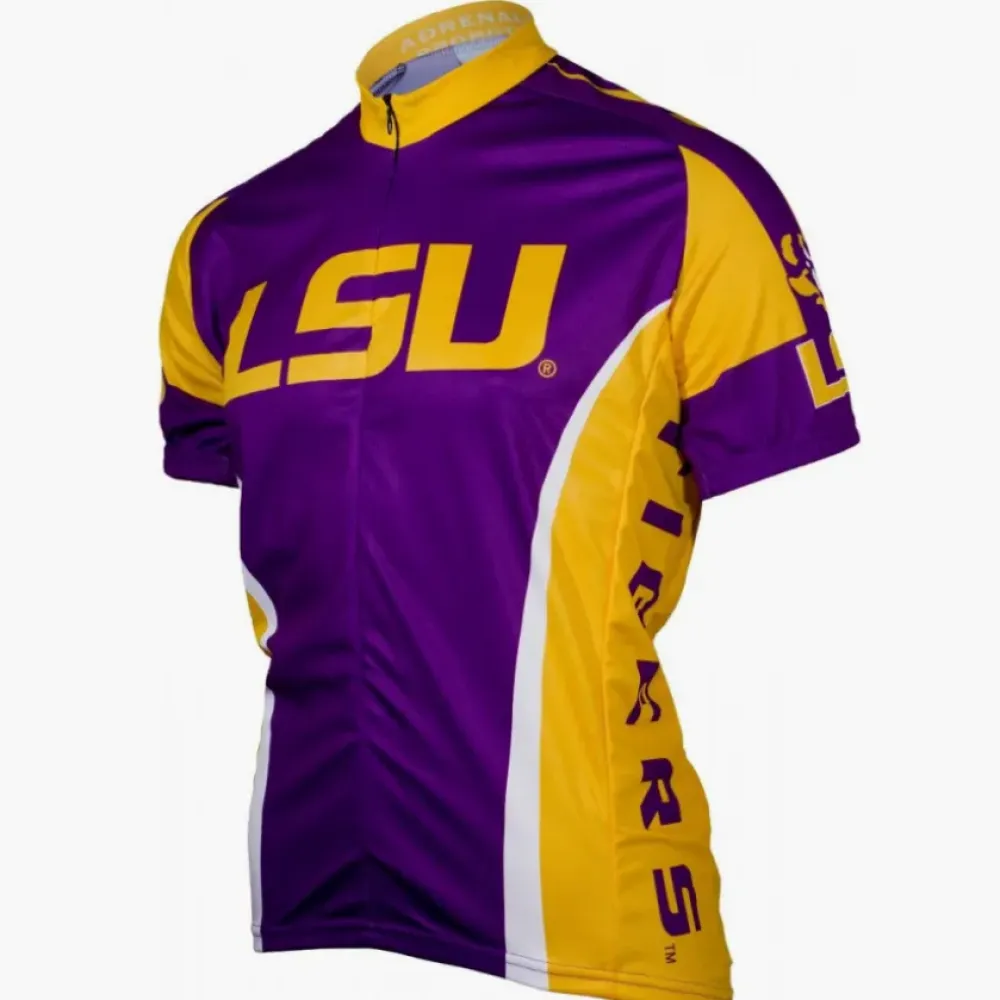 Adrenaline Promotions Louisiana State Tigers Cycling Jersey - Official LSU Colorway Purple/Gold/White