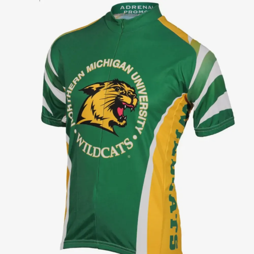 Adrenaline Promotions NMU Wildcats Cycling Jersey/Green/Yellow/White