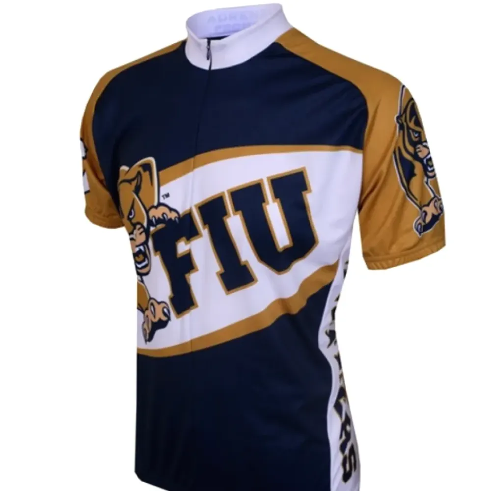Adrenaline Promotions NCAA FIU Golden Panthers Cycling Jersey/Blue/Gold/White