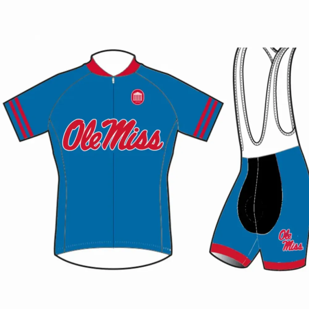 Ole Miss Cycling Jerseys & Bib Shorts/Blue/Red/White