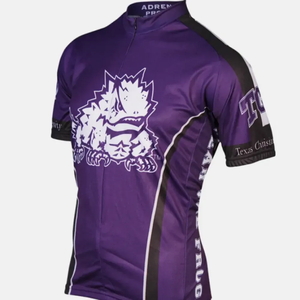 Adrenaline Pro Texas Christian University TCU Horned Frogs Cycling Jersey/Purple/White