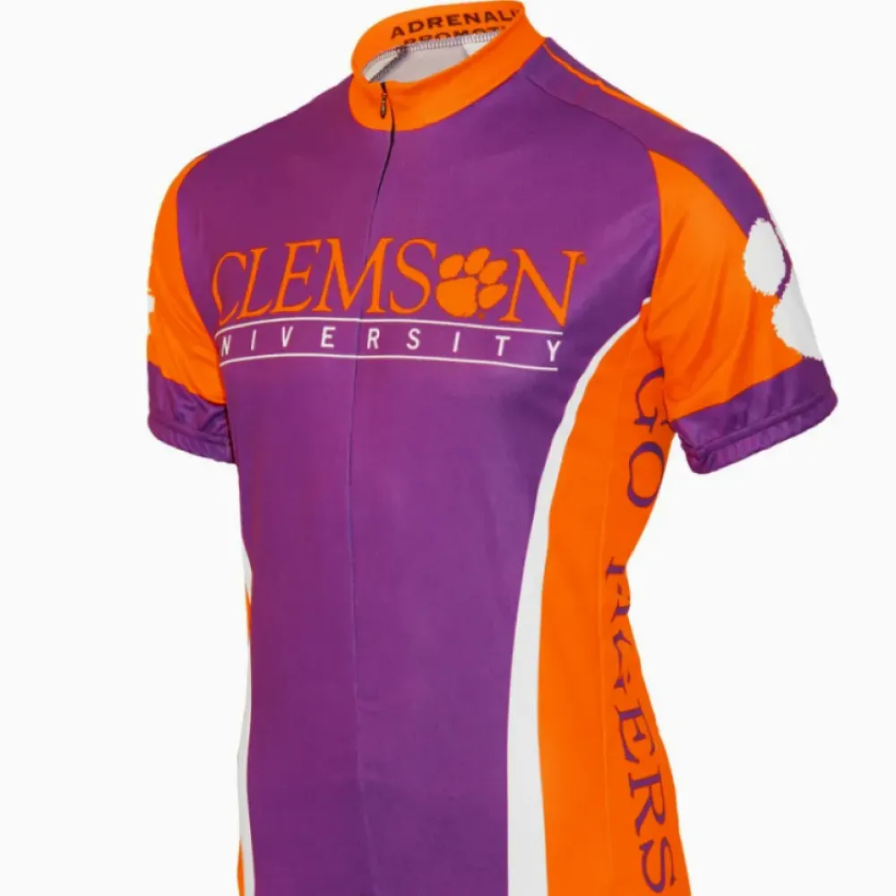 Adrenaline Clemson University Tigers Cycling Jersey - Purple/Orange/White