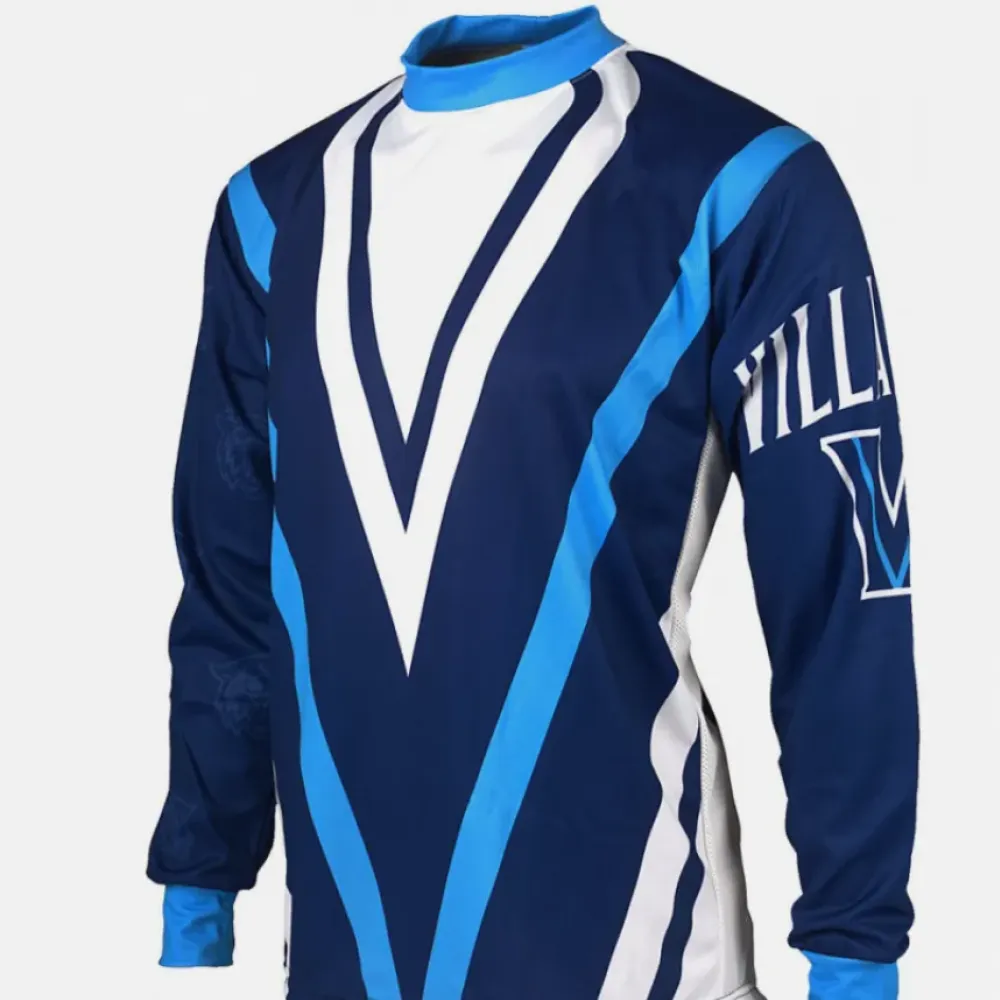 Villanova Wildcats Mountain Long Sleeve Bike MTB Cycling Jersey/Blue/White
