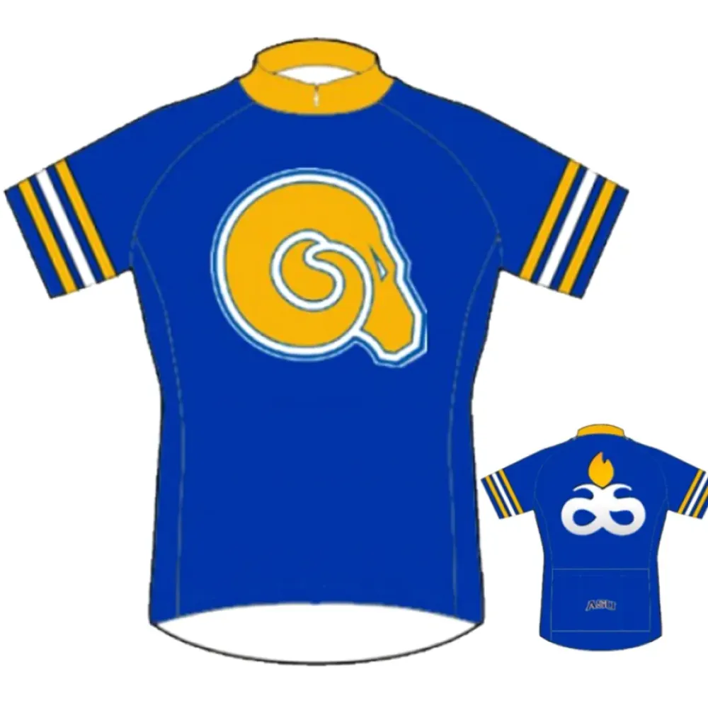 ASU Albany State Golden Rams Cycling Jersey Mens Short Sleeve Blue/Yellow/White