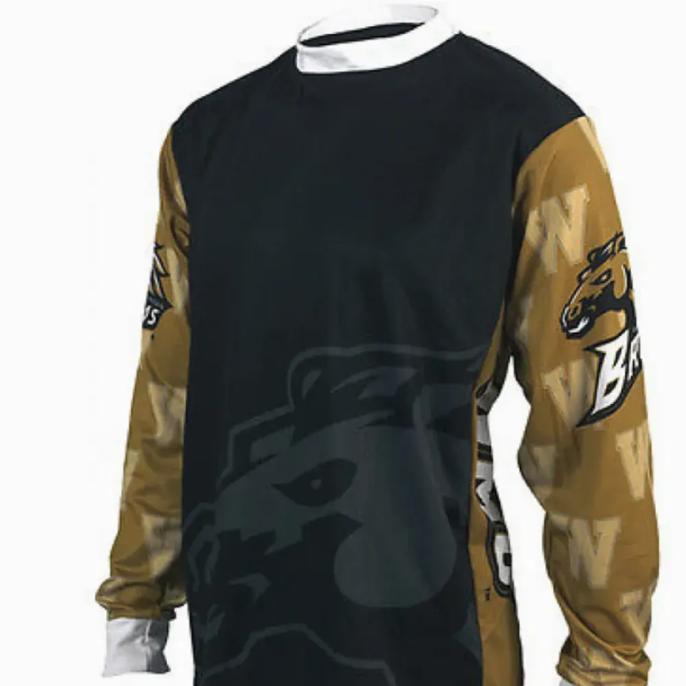 Western Michigan University Broncos Mountain Long Sleeve Bike MTB Cycling Jerseys/Black/Gold