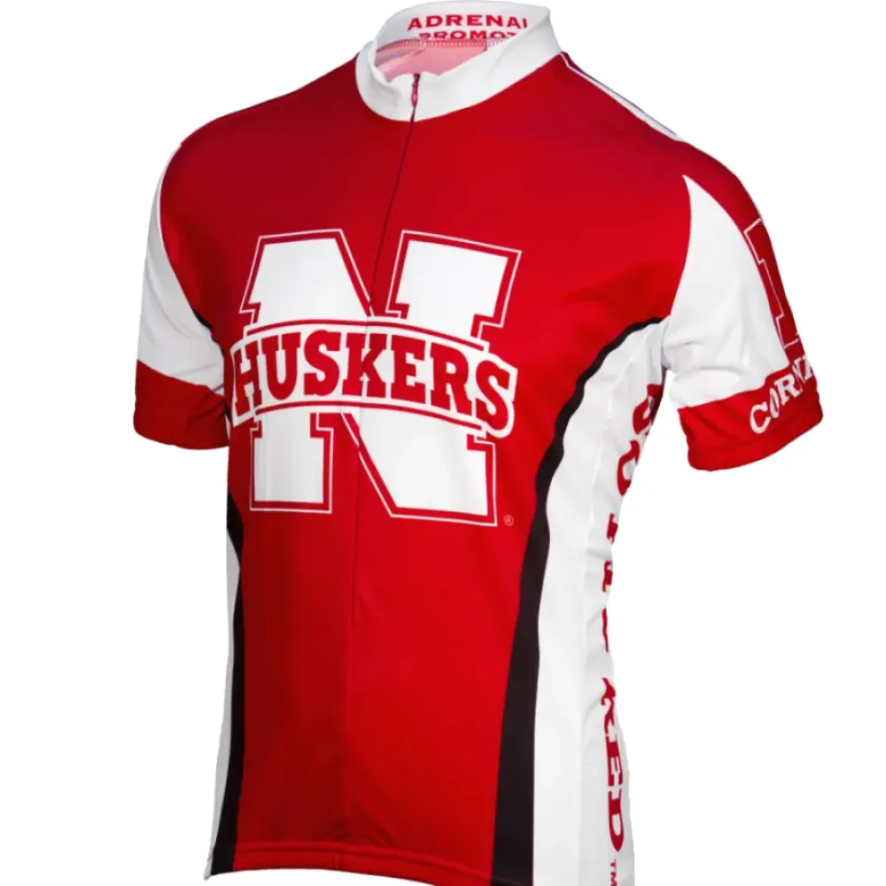 Adrenaline Promotions NCAA UNL or NU University of Nebraska–Lincoln Nebraska Cornhuskers Cycling Jersey/Red/White