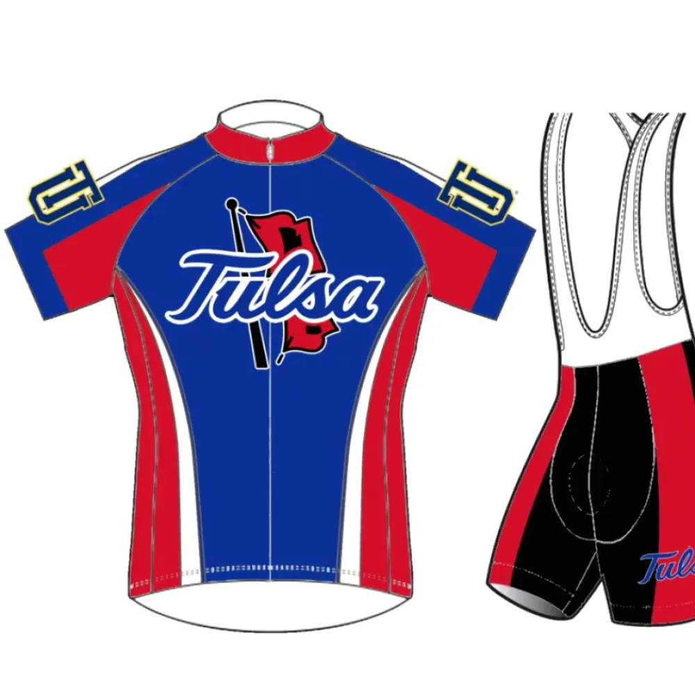 Tulsa Hurricane Cycling Jersey & Shorts Set/Blue/Red/White