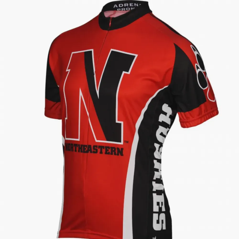Adrenaline Promotions Northeastern University Huskies Cycling Jersey/Red/Black