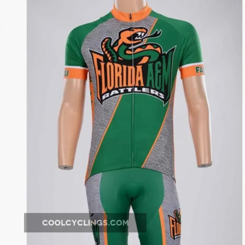 Florida A&M Rattlers Cycling Apparel Green/Orange/Grey
