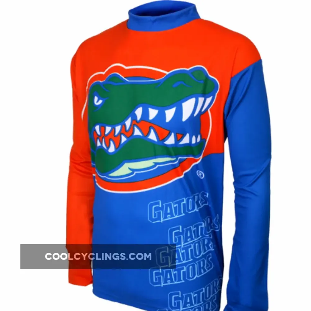 Gators University of Florida Bike Cycling Long Sleeve MTB Jerseys/Orange/Royal Blue