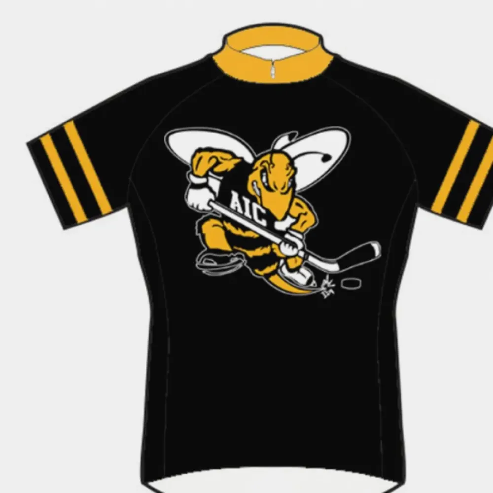 AIC American International College Yellow Jackets Cycling Jersey/Black/Yellow