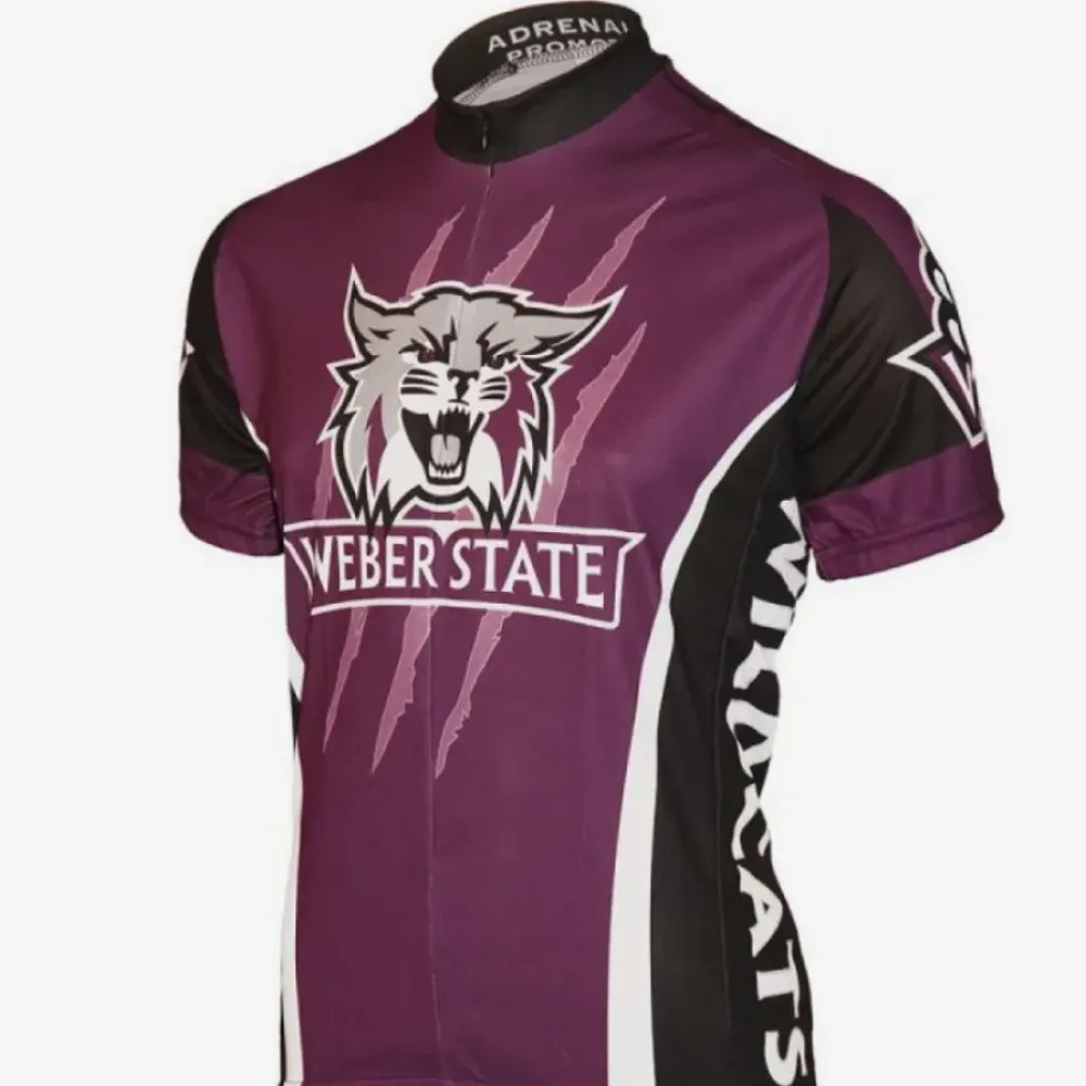 Adrenaline Promotions Weber State Wildcat Cycling Jersey/Purple/Black