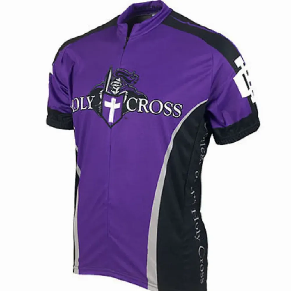 Holy Cross Crusader Cycling Jersey Athletic Vest Purple/Black/White