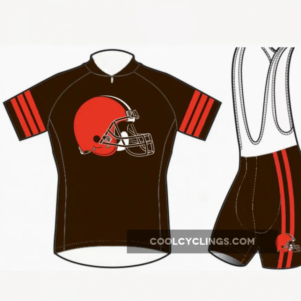 NFL Cleveland Browns Cycling Jerseys and Shorts, W/Rep Stripes/Brown/Red