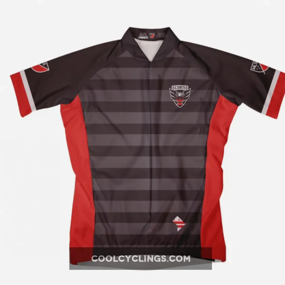 DC United Cycling Short-Sleeve Jersey, Black/Red/Striped