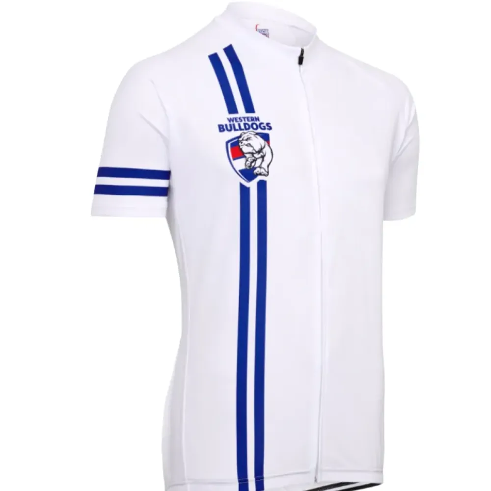 Western Bulldogs Mountain and road bike Short Sleeve Cycling Jerseys White/Blue