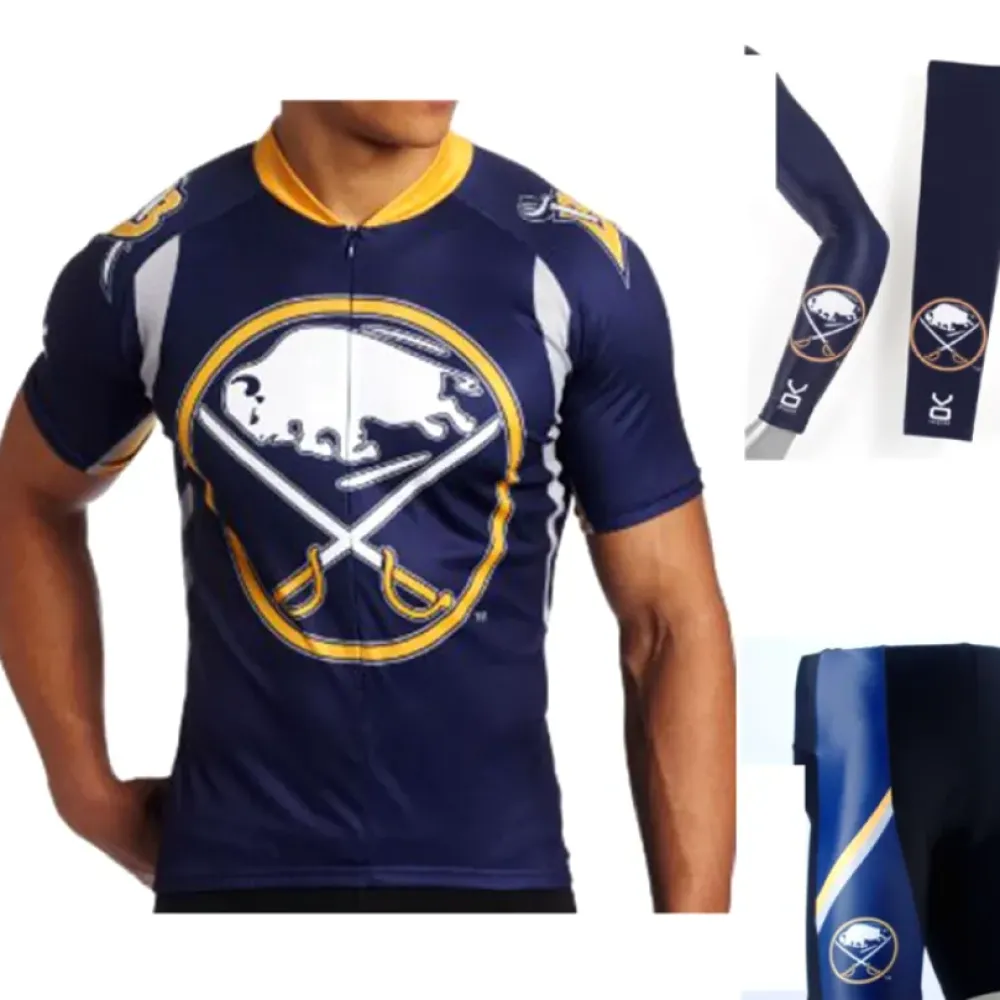 Buffalo Sabres Cycling Jersey Bib Shorts Arm Warmers Navy/Yellow