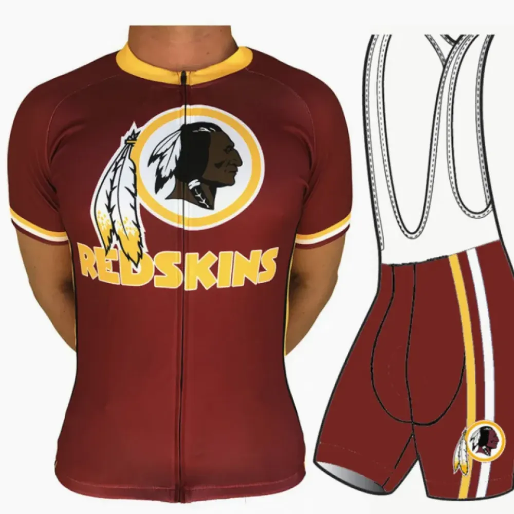 NFL Washington Redskins Short Sleeve Cycling Jersey/Burgundy/Gold/White