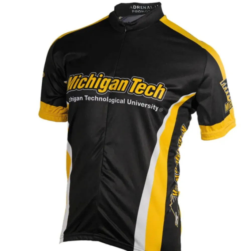 Adrenaline Promotions Michigan Tech Huskies Cycling Jersey Black/Yellow/White