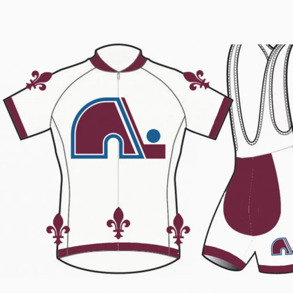 Colorado Avalanche Cycling Jersey Bib Shorts White/Purple/Blue